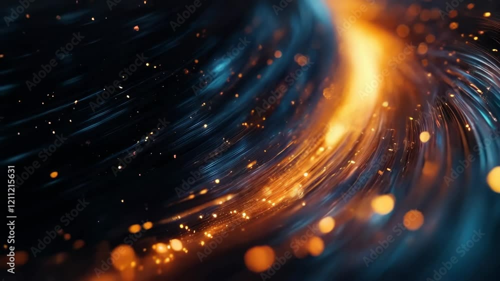 Aufkleber glowing abstract light trails with dynamic sparks in motion