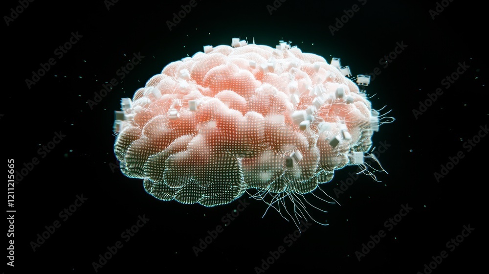 Poster ai brain digital mind neural network data technology abstract concept innovation f