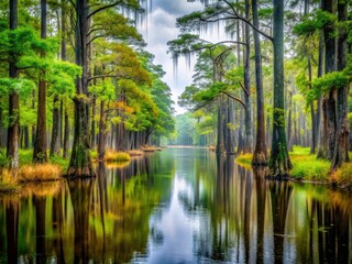 Okefenokee Swamp Rain, Georgia Wildlife Refuge, Long Exposure Photography, Nature, Landscape