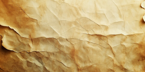 Obraz premium Detailed Close-Up of Aged, Textured, and Wrinkled Parchment Paper with Natural Brown Tones and Intricate Creases
