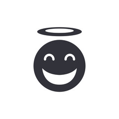 Fototapeta premium Happy angel solid icons, minimalist vector illustration ,simple transparent graphic element .Isolated on white background