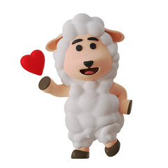 Lovely Sheep Mascot Animal 3D