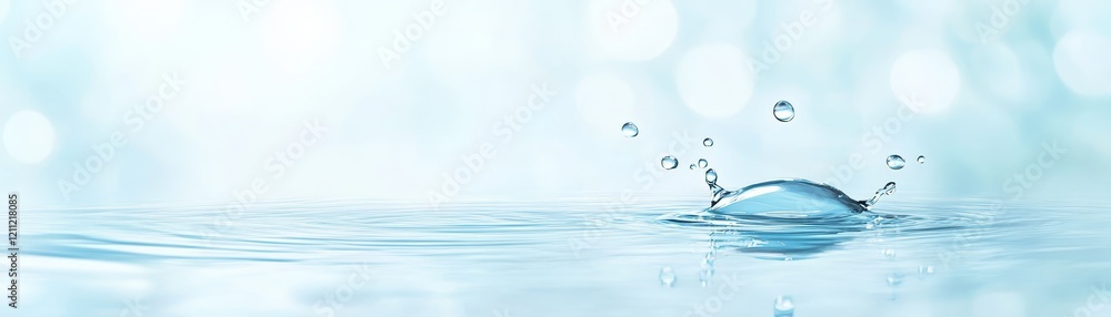 Aufkleber dynamic water drop impact, a closeup of splashing creating intricate patterns on the surface