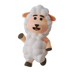 Walking Sheep Mascot Animal 3D