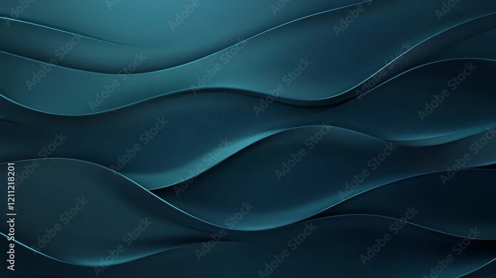 Poster dynamic flowing abstract blue waves background with gradient colors and smooth lines