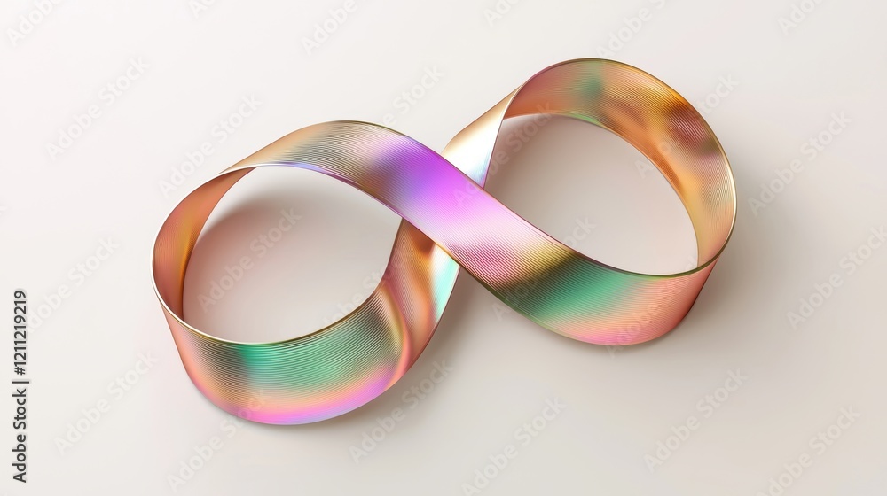 Poster colorful infinity loop design with smooth gradients on a light background