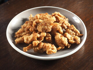 deep fried chicken and sea bass
