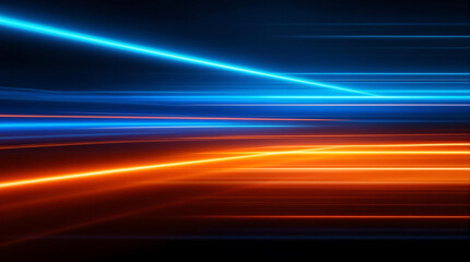 Abstract background with vibrant blue and orange horizontal lines on black. Great for technology, speed, energy, or futuristic design concepts.

