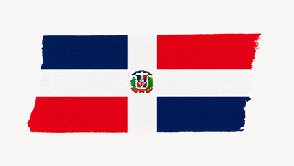 Dominican flag, washi tape, off white design