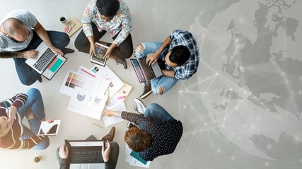 Diverse people brainstorming new ideas