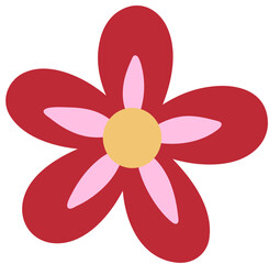 Stylized Decorative Oriental Flower Hand Drawn Vector Illustration