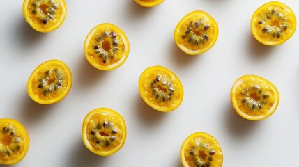 Fototapeta premium Passionfruit isolated on white background, full depth of field