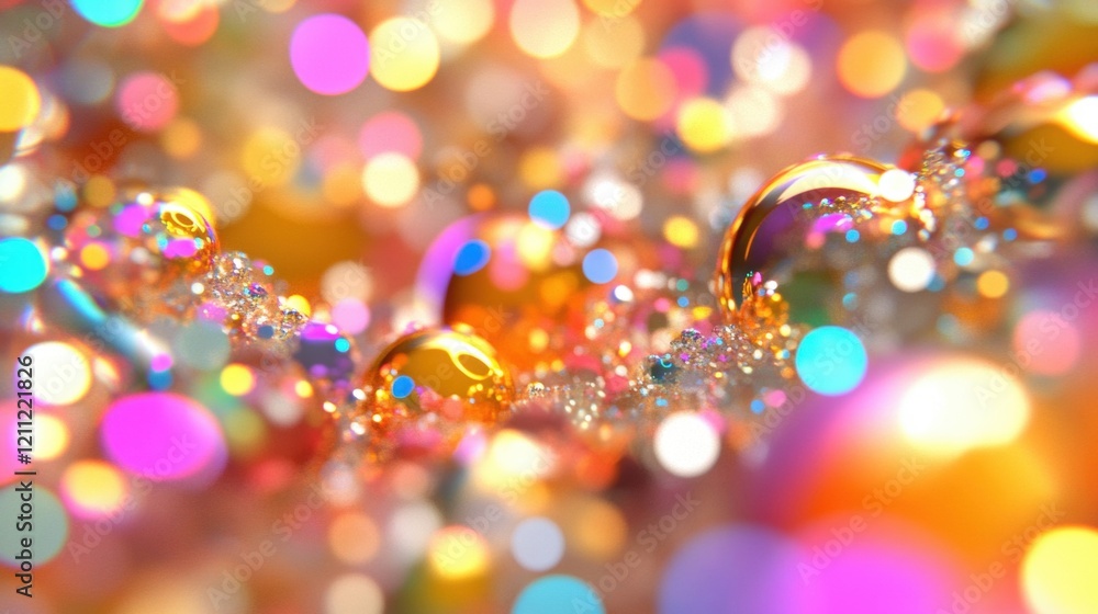Aufkleber bright bokeh light circles create a lively and enchanting backdrop filled with reflections, bubbles,