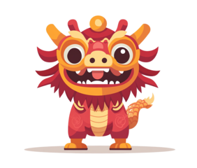 cartoon dragon, isolated on transparent background, transparency png