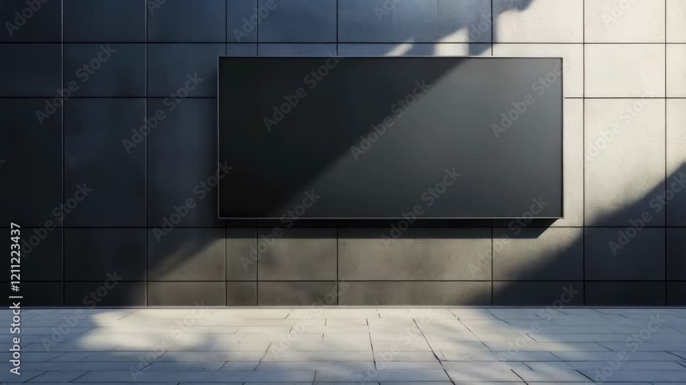 Poster dynamic sunlight patterns on urban wall: minimalist architecture in motion