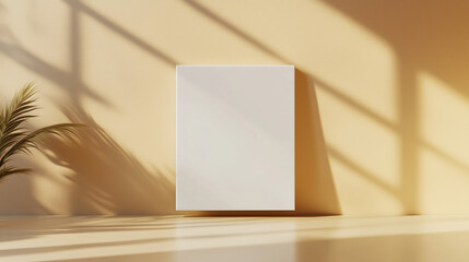 日当たりの良い部屋に置かれた白いキャンバス・額縁