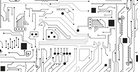 High tech technology geometric and connection system background with digital data abstract