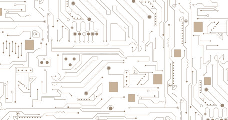 Technology background with hi-tech digital data connection system. electronic design. Brown electronic circuit board design