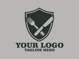 A shield displays crossed cutlery wheat and Food safety eat safe, live well food safety shield vector guardian of Good food safety shield logo the safety seal food safety shield design