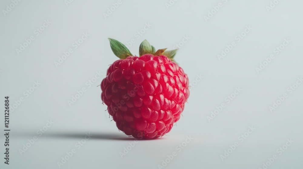 Poster raspberry isolated on white background, full depth of field