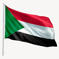 Obraz premium Waving Sudan flag, national symbol graphic