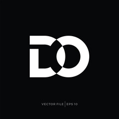 Stacked DO letters modern logo design