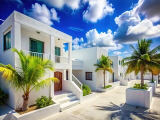 Fototapeta premium Belize White Map: Architectural Photography of Pristine Caribbean Structures