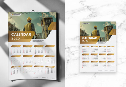 Gradient Brown And Gray Calendar
