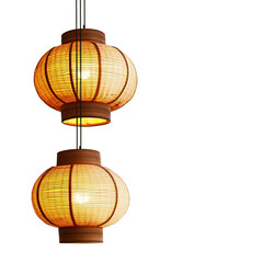 Fototapeta premium Lanterns isolated on transparent background