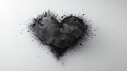 Abstract Heart of Dark Smoke and Ash: A Melancholic Visual