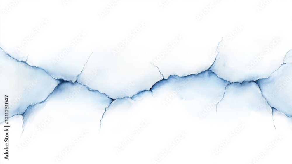 Poster abstract blue cracked ice texture background with frosty fractures and patterns