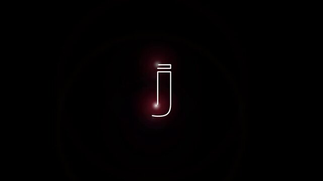 Capital letter alphabet j animation with alpha channel.