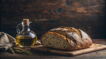 Savoring pane toscano with olive oil a culinary journey through tuscany food photography in rustic settings