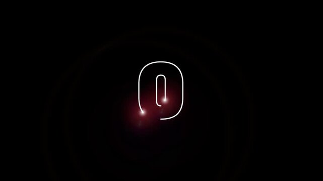 Alphabet 0 animation with alpha channel