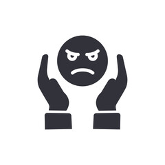 Angry solid icons, minimalist vector illustration ,simple transparent graphic element .Isolated on white background