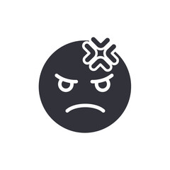 Angry solid icons, minimalist vector illustration ,simple transparent graphic element .Isolated on white background