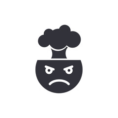 Angry solid icons, minimalist vector illustration ,simple transparent graphic element .Isolated on white background