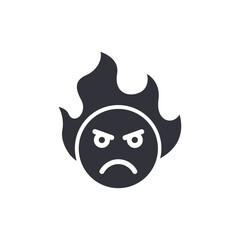 Angry solid icons, minimalist vector illustration ,simple transparent graphic element .Isolated on white background