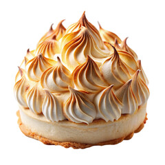 Baked Alaska dessert isolated on transparent background  
