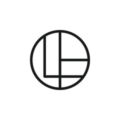 simple logo design with abstract initial L outline inside a circle