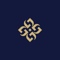 simple logo design with initials JL LJ in flower shape
