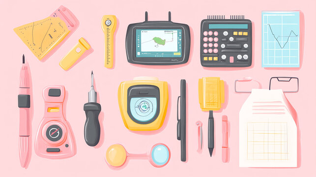 Exploring essential measurement tools for science projects classroom setup infographic educational environment overhead view learning concepts