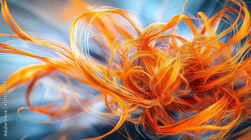 Leinwandbilder dynamic intertwining orange lines create vibrant abstract art modern workspace digital design creati