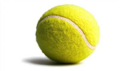 Tennis ball, isolated on white background, full depth of field