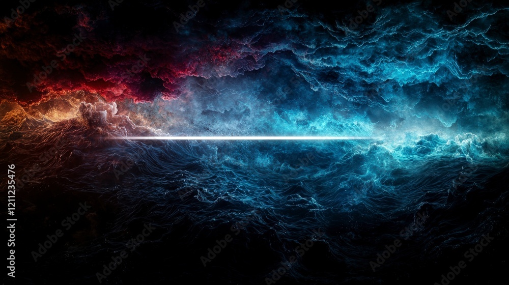 Poster dynamic contrast of turbulent colors with a fine line abstract art digital dark atmosphere surreal c