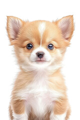 Obraz premium A baby Chihuahua, isolate on white background, with soft features and an adorable expression. cutout png