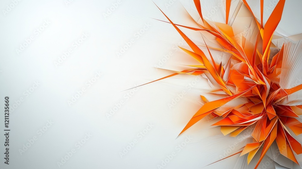 Aufkleber dynamic abstract orange edges cutting through minimal background digital art modern aesthetic creati