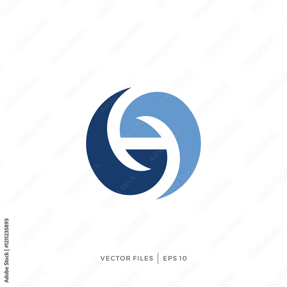 Fototapete simple logo design with the initials sh hs with a circle