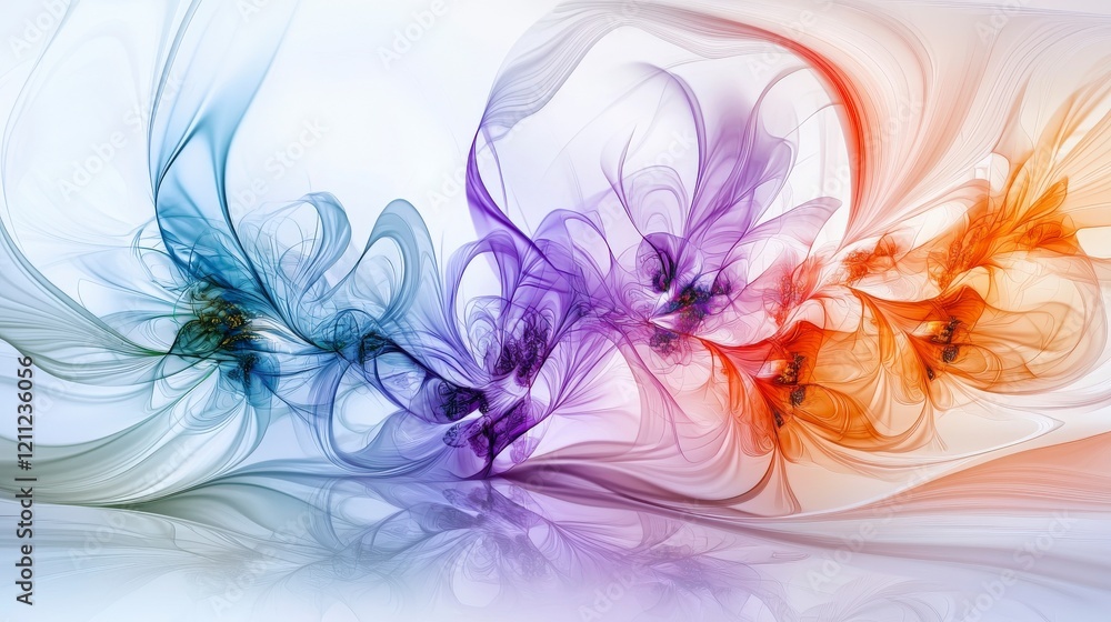 Aufkleber abstract swirls and shapes in soft muted tones artistic composition digital art contemporary style c