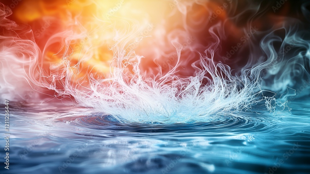 Aufkleber swirling hues splash abstract art concept digital render modern design eye-catching view vivid image
